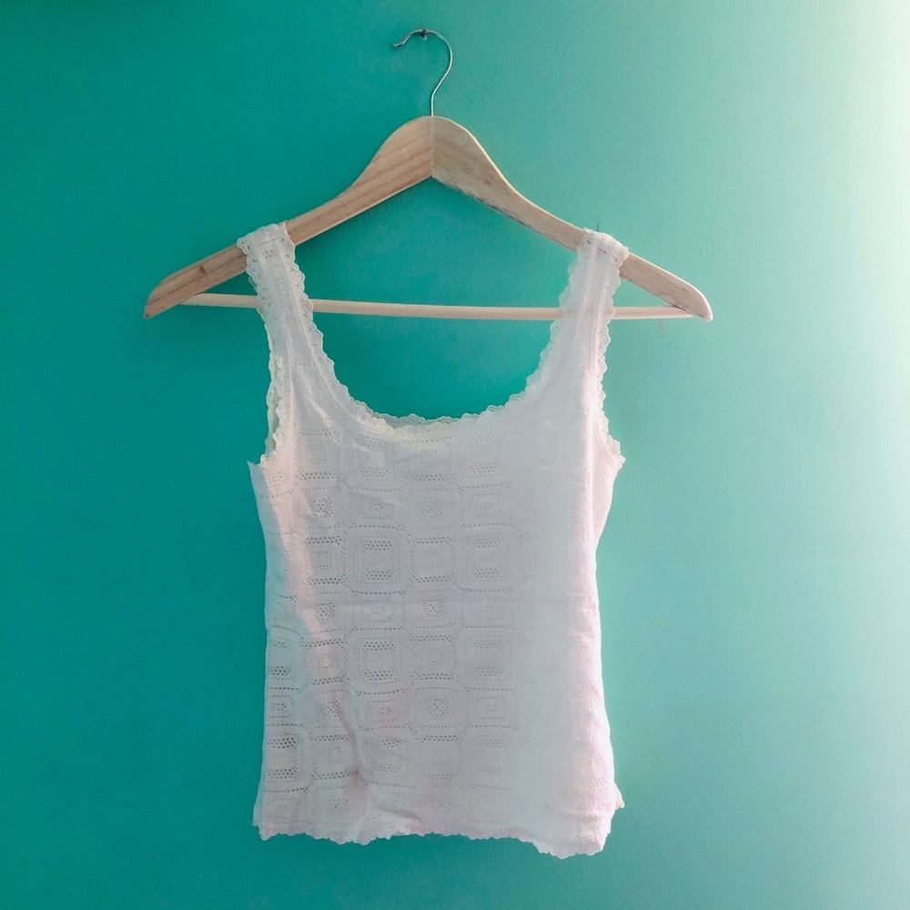 Arianne White Lace Cropped Tank